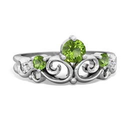 Peridot Crown Keepsake 14K White Gold ring R5740