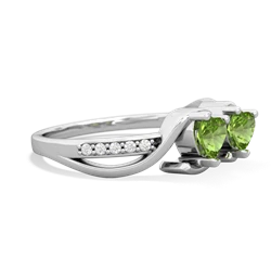 Peridot Side By Side 14K White Gold ring R3090