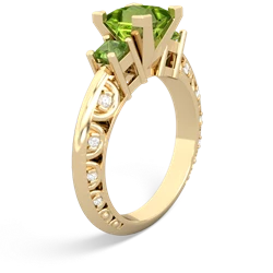 Peridot Eternal Embrace Engagement 14K Yellow Gold ring C2001