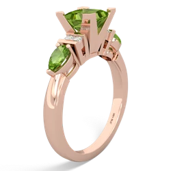 Peridot 6Mm Princess Eternal Embrace Engagement 14K Rose Gold ring C2002