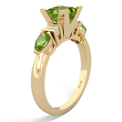 Peridot 6Mm Princess Eternal Embrace Engagement 14K Yellow Gold ring C2002