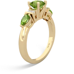 Peridot 6Mm Round Eternal Embrace Engagement 14K Yellow Gold ring R2005