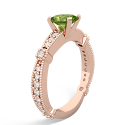 Peridot Sparkling Tiara 7X5mm Oval 14K Rose Gold ring R26297VL