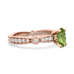 Peridot Sparkling Tiara 7X5mm Oval 14K Rose Gold ring R26297VL