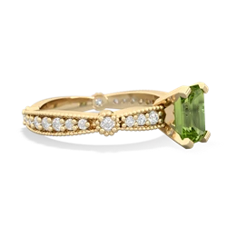 Peridot Sparkling Tiara 7X5mm Emerald-Cut 14K Yellow Gold ring R26297EM