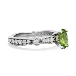 Peridot Sparkling Tiara 7X5mm Oval 14K White Gold ring R26297VL