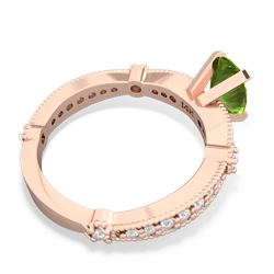 Peridot Sparkling Tiara 8X6 Oval 14K Rose Gold ring R26298VL