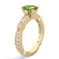 Peridot Sparkling Tiara 8X6 Oval 14K Yellow Gold ring R26298VL