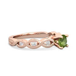 Thumbnail for Peridot Infinity Engagement 14K Rose Gold ring R26315RD - hand 1 view