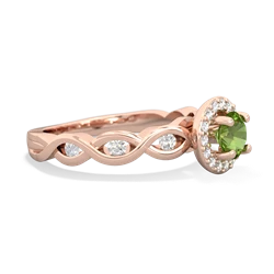Thumbnail for Peridot Infinity Engagement 14K Rose Gold ring R26315RH - hand 1 view