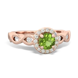 Thumbnail for Peridot Infinity Engagement 14K Rose Gold ring R26315RH - top view