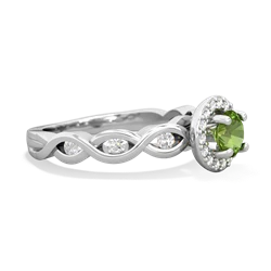 Thumbnail for Peridot Infinity Engagement 14K White Gold ring R26315RH - hand 1 view