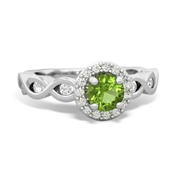 Thumbnail for Peridot Infinity Engagement 14K White Gold ring R26315RH - top view