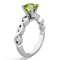 Thumbnail for Peridot Infinity Engagement 14K White Gold ring R26315SQ - side view
