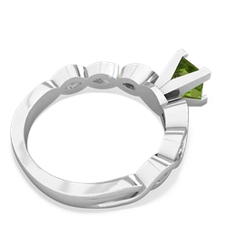 Thumbnail for Peridot Infinity Engagement 14K White Gold ring R26315SQ - front view