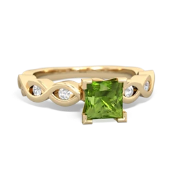 Thumbnail for Peridot Infinity Engagement 14K Yellow Gold ring R26315SQ - top view