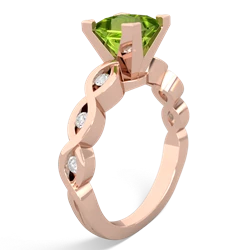 Thumbnail for Peridot Infinity Engagement 14K Rose Gold ring R26316SQ - side view