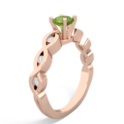 Peridot Infinity 5Mm Round Engagement 14K Rose Gold ring R26315RD