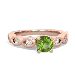 Peridot Infinity 5Mm Round Engagement 14K Rose Gold ring R26315RD