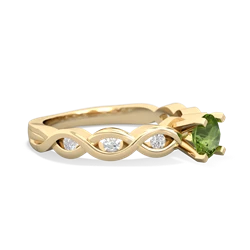 Peridot Infinity 5Mm Round Engagement 14K Yellow Gold ring R26315RD