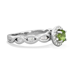 Peridot Infinity Halo Engagement 14K White Gold ring R26315RH