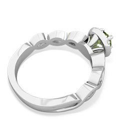 Peridot Infinity Halo Engagement 14K White Gold ring R26315RH