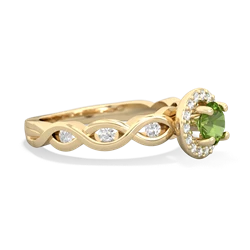 Peridot Infinity Halo Engagement 14K Yellow Gold ring R26315RH