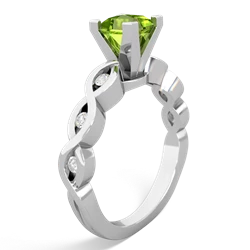 Peridot Infinity 5Mm Square Engagement 14K White Gold ring R26315SQ