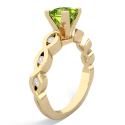 Peridot Infinity 5Mm Square Engagement 14K Yellow Gold ring R26315SQ