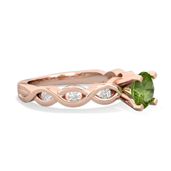 Peridot Infinity 6Mm Round Engagement 14K Rose Gold ring R26316RD