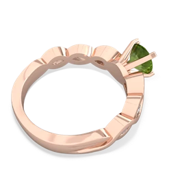 Peridot Infinity 6Mm Round Engagement 14K Rose Gold ring R26316RD