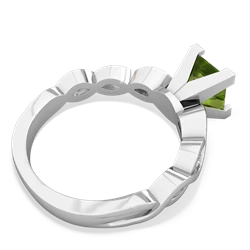 Peridot Infinity 6Mm Princess Engagement 14K White Gold ring R26316SQ