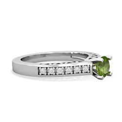 Thumbnail for Peridot Art Deco 14K White Gold ring R26355RD - hand 1 view