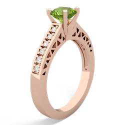 Thumbnail for Peridot Art Deco 14K Rose Gold ring R26356RD - side view