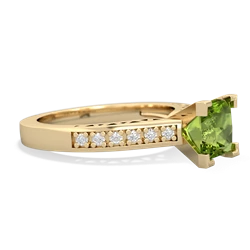 Peridot Art Deco Engagement 6Mm Princess 14K Yellow Gold ring R26356SQ