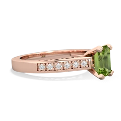 Peridot Art Deco Engagement 7X5mm Emerald-Cut 14K Rose Gold ring R26357EM