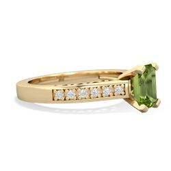 Peridot Art Deco Engagement 7X5mm Emerald-Cut 14K Yellow Gold ring R26357EM