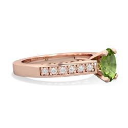 Peridot Art Deco Engagement 7X5mm Oval 14K Rose Gold ring R26357VL