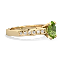 Peridot Art Deco Engagement 8X6mm Oval 14K Yellow Gold ring R26358VL