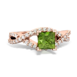 Thumbnail for Peridot Diamond Twist 14K Rose Gold ring R26405SQ - top view