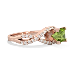 Peridot Diamond Twist 5Mm Square Engagment  14K Rose Gold ring R26405SQ