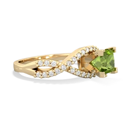 Peridot Diamond Twist 5Mm Square Engagment  14K Yellow Gold ring R26405SQ