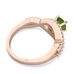 Peridot Diamond Twist 6Mm Round Engagment  14K Rose Gold ring R26406RD