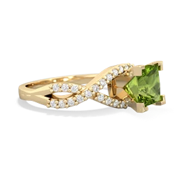 Peridot Diamond Twist 6Mm Princess Engagment  14K Yellow Gold ring R26406SQ