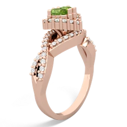 Peridot Diamond Twist 'One Heart' 14K Rose Gold ring R2640HRT