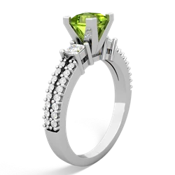 Thumbnail for Peridot Engagement 14K White Gold ring R26435SQ - side view