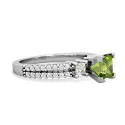 Thumbnail for Peridot Engagement 14K White Gold ring R26435SQ - hand 1 view
