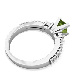 Thumbnail for Peridot Engagement 14K White Gold ring R26435SQ - front view