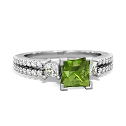 Thumbnail for Peridot Engagement 14K White Gold ring R26435SQ - top view