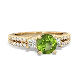 Thumbnail for Peridot Engagement 14K Yellow Gold ring R26436RD - top view